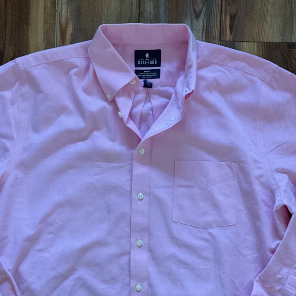 Stafford Light Pink Dress Shirt 16/34 - Picture 3 of 3